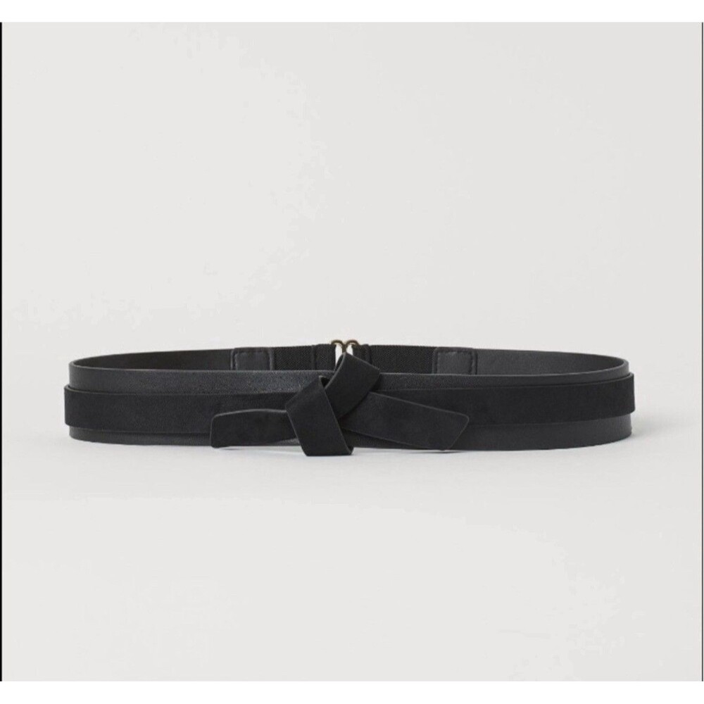 H&M Belt Black Cinch Stretch Fashion Dress Women M